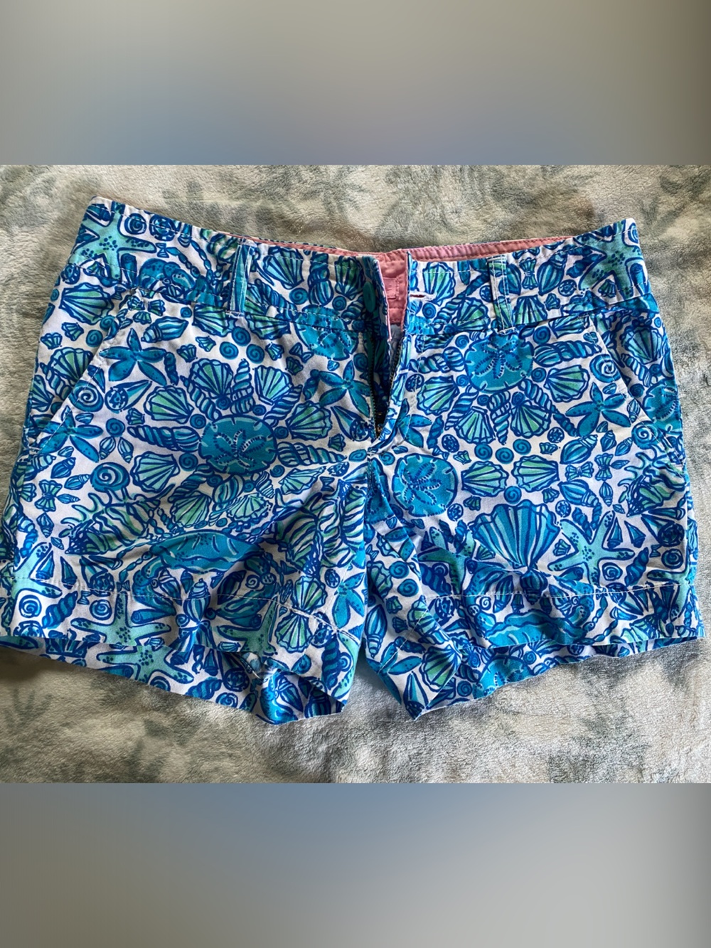 Lilly Pulitzer Blue Shell & Sea Print Shorts